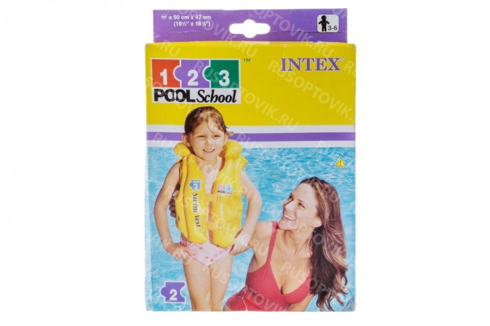 Надувной жилет "Pool School" 50х47см Intex оптом Надувной жилет "Pool School" 50х47см Intex оптом