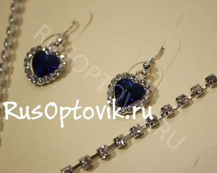 Комплект ожерелье и серьги &quot;Сердце Океана&quot; оптом 
