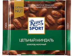 Шоколад Ritter Sport Цельный миндаль 100г оптом Шоколад Ritter Sport Цельный миндаль 100г оптом