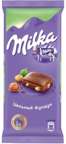 Шоколад Milka С цельным фундуком 90г оптом 
