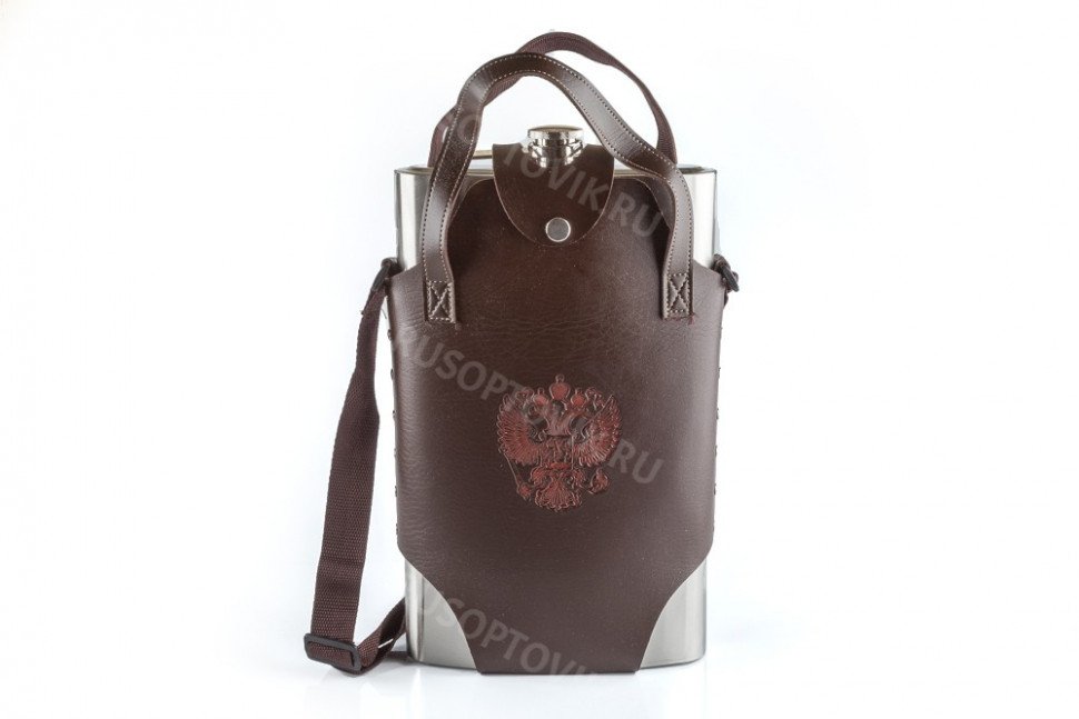 Фляга Guotai Hip flask 120oz в чехле с ремнем оптом Фляга Guotai Hip flask 120oz в чехле с ремнем оптом
