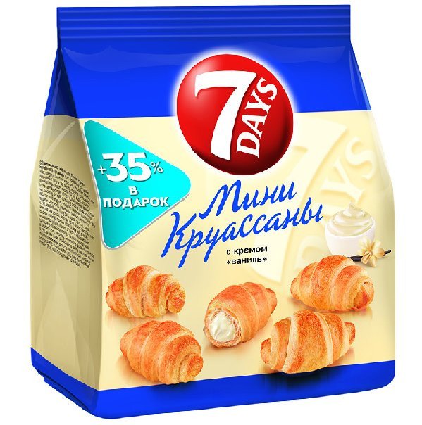 Мини-круассаны 7 Days с кремом ваниль 300 г оптом Мини-круассаны 7 Days с кремом ваниль 300 г оптом