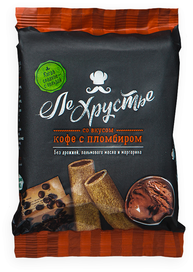Полоски кондитерские ЛеХрустье со вкусом кофе с пломбиром 100 г оптом Полоски кондитерские ЛеХрустье со вкусом кофе с пломбиром 100 г оптом