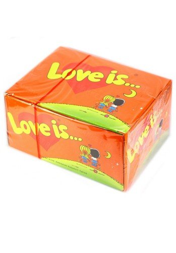 Блок жвачек Love is — "Апельсин-Ананас" оптом 