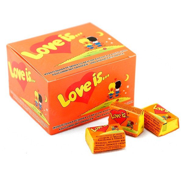 Блок жвачек Love is — "Апельсин-Ананас" (20 шт) оптом Блок жвачек Love is — "Апельсин-Ананас" (20 шт) оптом