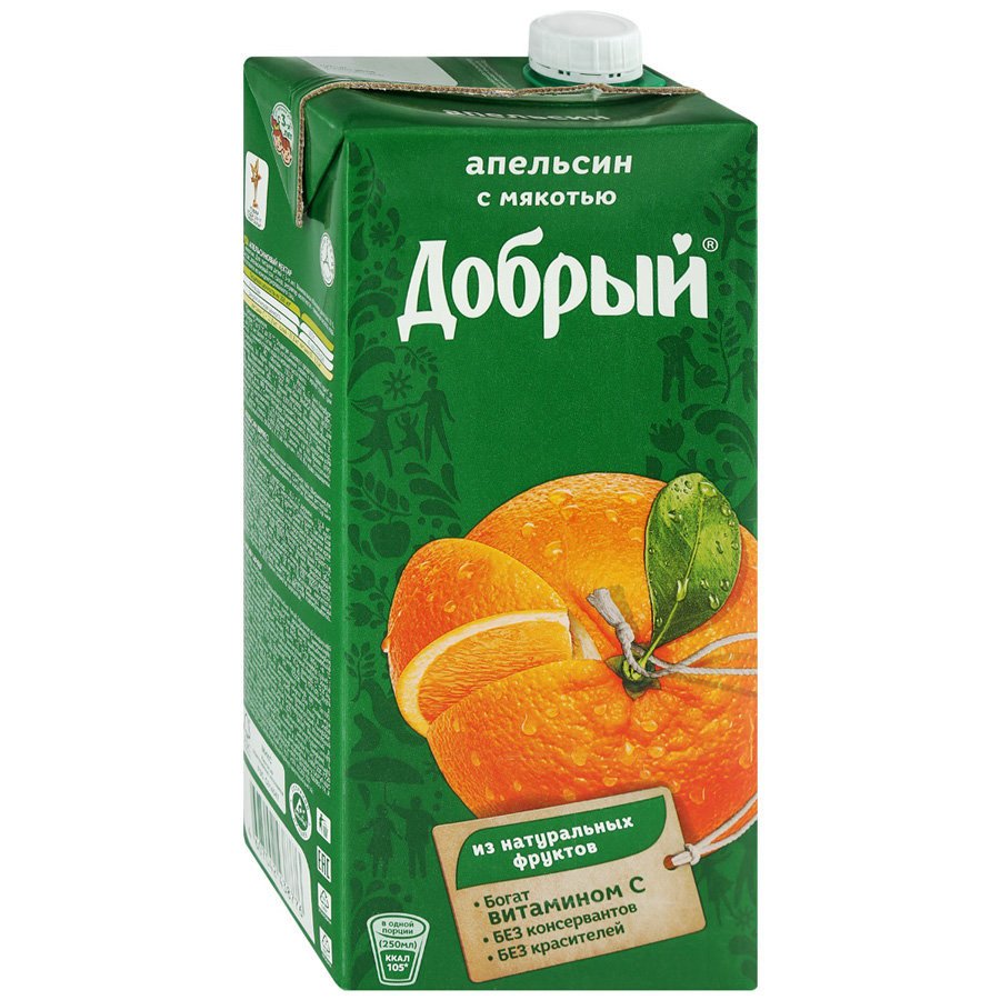 Нектар Добрый Апельсин с мякотью 2 л оптом 