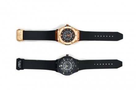 Часы HUBLOT диаметр 4,5 см с 2-мя циферблатами оптом 