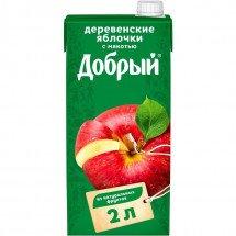 Нектар Добрый деревенские яблочки 2 л оптом