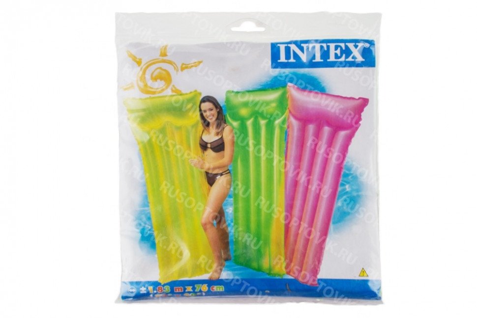 Надувной пляжный матрас "Neon" 183х76см Intex оптом Надувной пляжный матрас "Neon" 183х76см Intex оптом