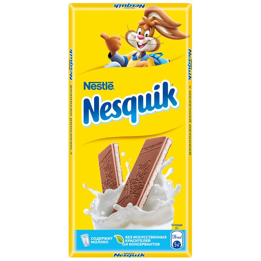 Nesquik молочный шоколад с молочной начинкой, 100 г оптом Nesquik молочный шоколад с молочной начинкой, 100 г оптом