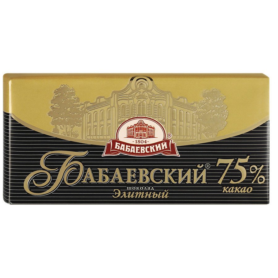 Бабаевский элитный 75% какао темный шоколад, 100 г оптом Бабаевский элитный 75% какао темный шоколад, 100 г оптом