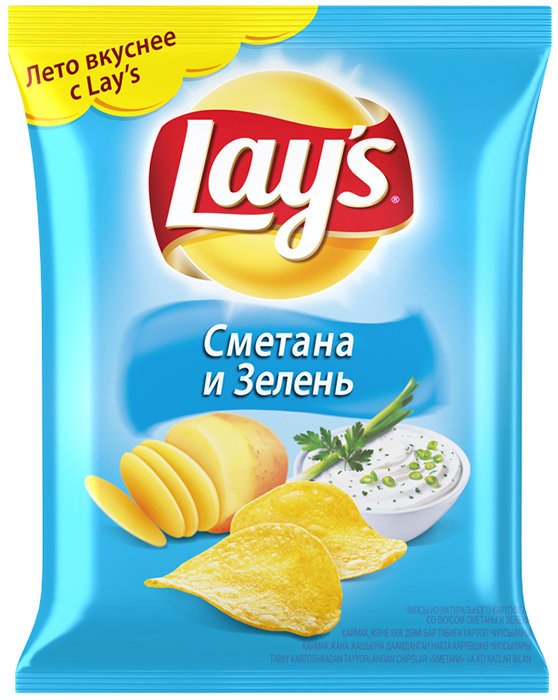 Чипсы Lays Сметана и Зелень 80г оптом Чипсы Lays Сметана и Зелень 80г оптом