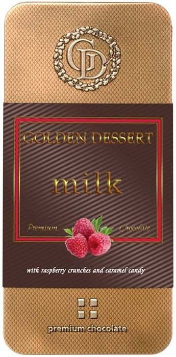 Шоколад горький Golden Dessert Малина-карамель 100г оптом Шоколад горький Golden Dessert Малина-карамель 100г оптом