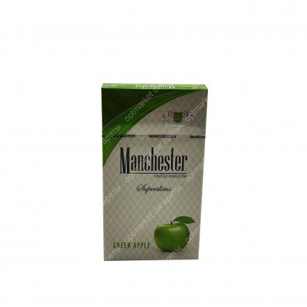 Сигареты Manchester Green Apple Superslims оптом 