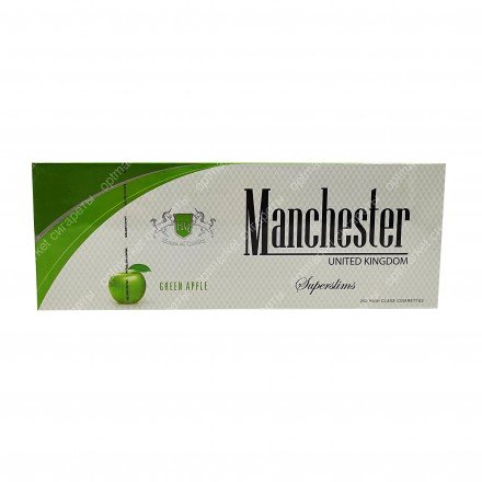 Сигареты Manchester Green Apple Superslims оптом 
