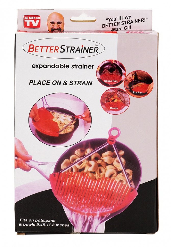 Дуршлаг-накладка для слива воды (кухонный фильтр) Better Strainer оптом Дуршлаг-накладка для слива воды (кухонный фильтр) Better Strainer оптом