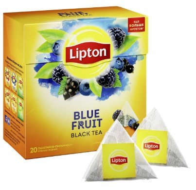 Черный чай Lipton Blue Fruit в пирамидках 20 пак оптом 