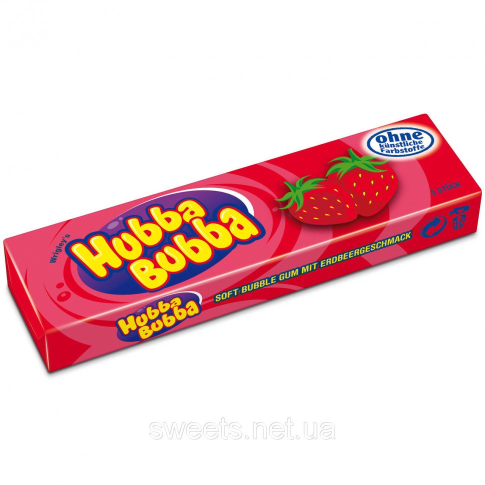 Жевательная резинка Hubba Bubba Клубника оптом Жевательная резинка Hubba Bubba Клубника оптом
