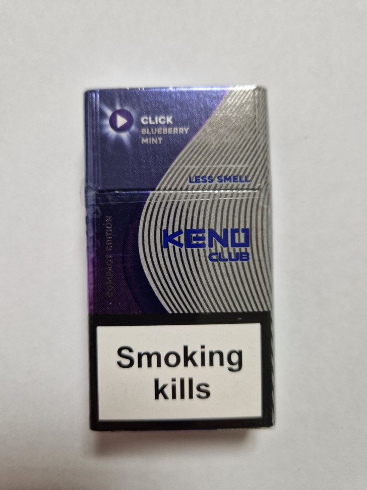 Сигареты Keno Blueberry Mint (кнопка) оптом Сигареты Keno Blueberry Mint (кнопка) оптом