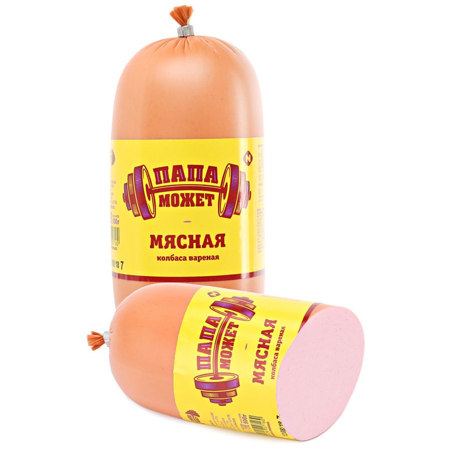 Колбаса Папа может мясная вареная 1 кг оптом Колбаса Папа может мясная вареная 1 кг оптом