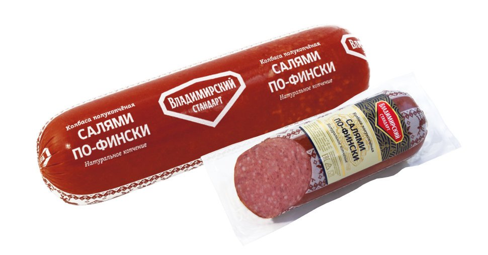 Колбаса салями по-фински Владимирский стандарт 1 кг оптом Колбаса салями по-фински Владимирский стандарт 1 кг оптом