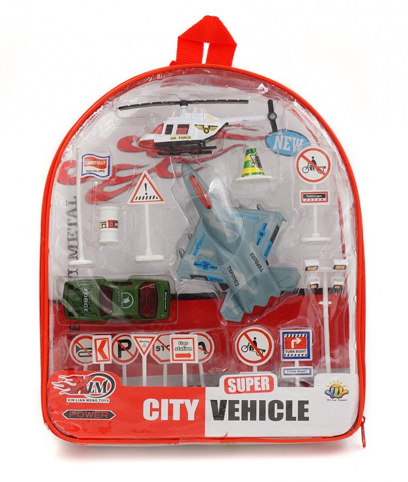 Игрушечный набор City Vehicle с дорожными знаками оптом Игрушечный набор City Vehicle с дорожными знаками оптом