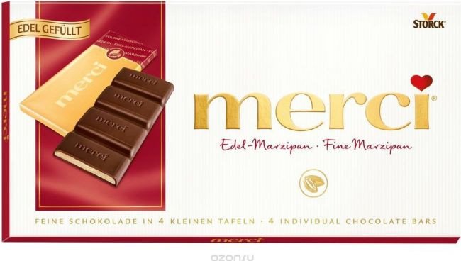 Шоколад Merci Марципан 100г оптом Шоколад Merci Марципан 100г оптом